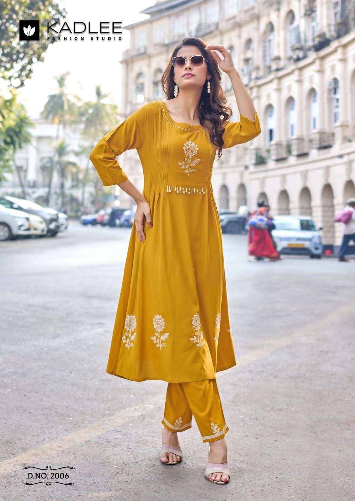 Fashion Queen By KADLEE 2001 To 2006 Series Designer Collection Rayon Co-ord Set At Wholesale Price
